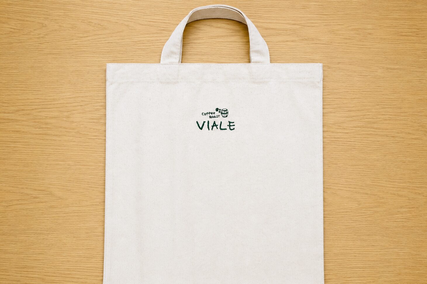 【創立記念品制作実績】VIALE様オリジナル刺繍エコバッグ｜お稽古バッグにも人気のA4対応サイズ
